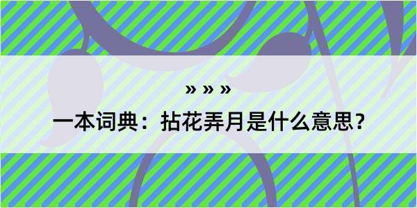 一本词典：拈花弄月是什么意思？