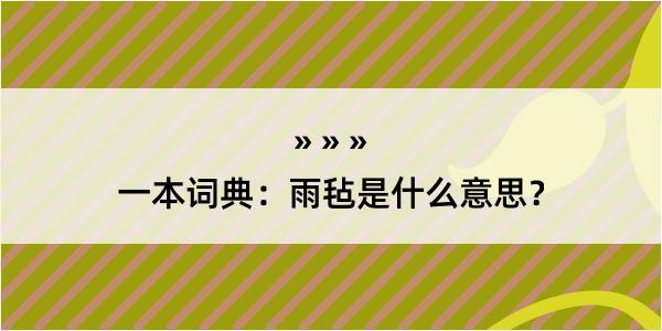 一本词典：雨毡是什么意思？