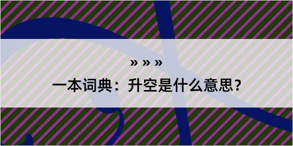 一本词典：升空是什么意思？