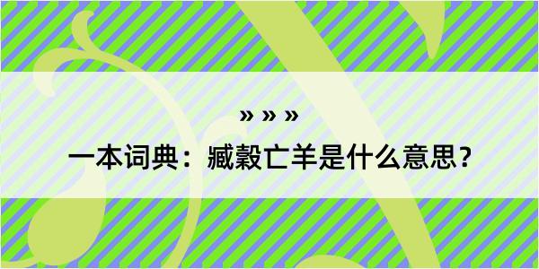 一本词典：臧穀亡羊是什么意思？