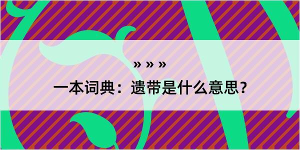 一本词典：遗带是什么意思？