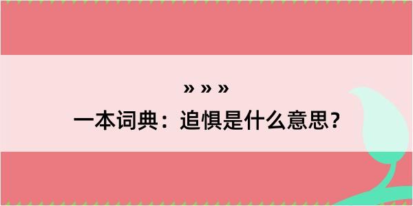 一本词典：追惧是什么意思？