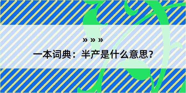 一本词典：半产是什么意思？