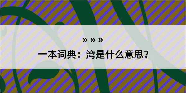 一本词典：湾是什么意思？