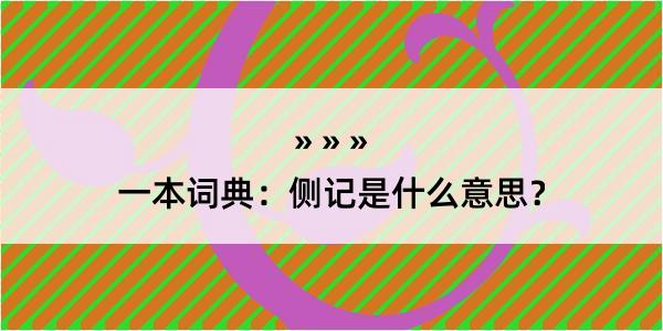 一本词典：侧记是什么意思？