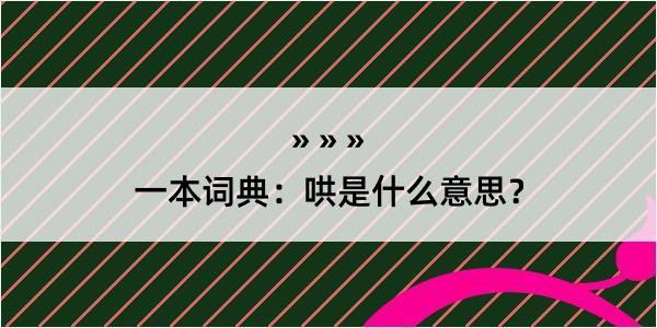 一本词典：哄是什么意思？