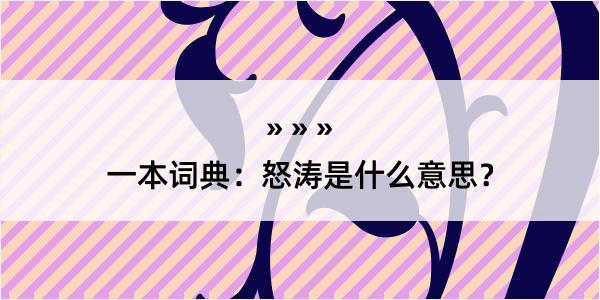 一本词典：怒涛是什么意思？