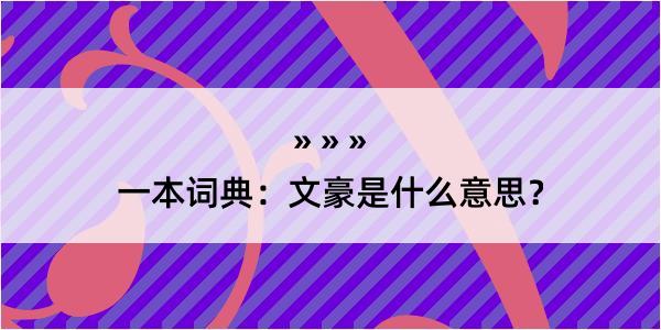 一本词典：文豪是什么意思？