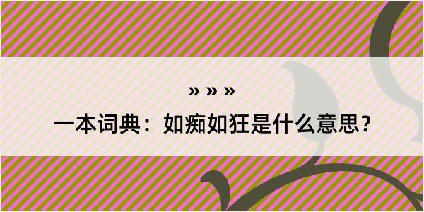 一本词典：如痴如狂是什么意思？