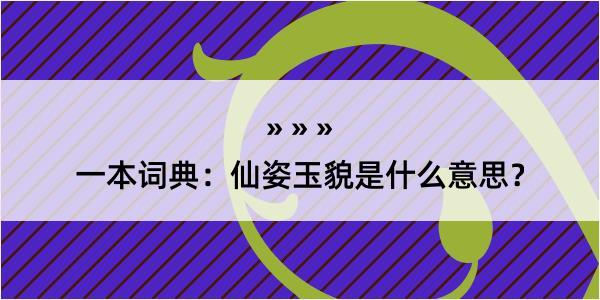 一本词典：仙姿玉貌是什么意思？