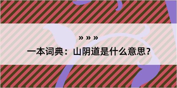 一本词典：山阴道是什么意思？