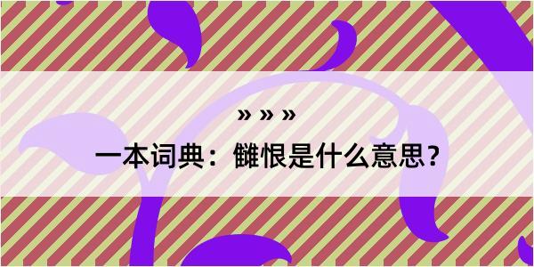 一本词典：雠恨是什么意思？