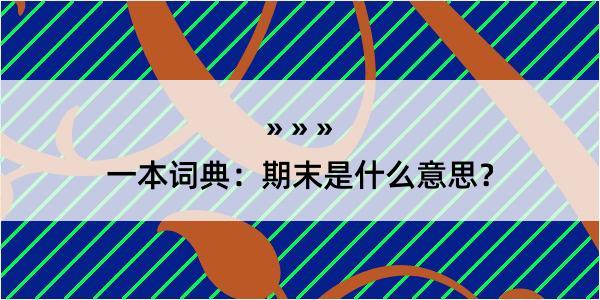 一本词典：期末是什么意思？