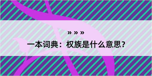 一本词典：权族是什么意思？