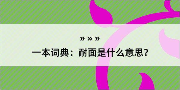 一本词典：耐面是什么意思？