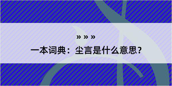 一本词典：尘言是什么意思？