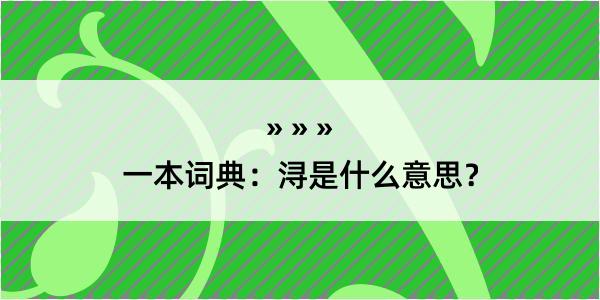 一本词典：浔是什么意思？