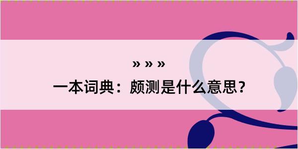 一本词典：颇测是什么意思？