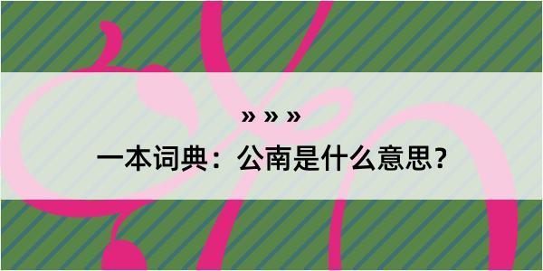 一本词典：公南是什么意思？