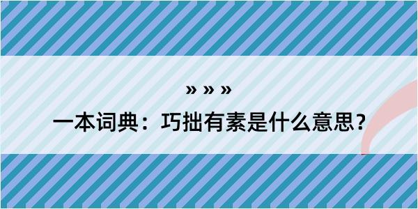 一本词典：巧拙有素是什么意思？