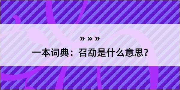 一本词典：召勐是什么意思？