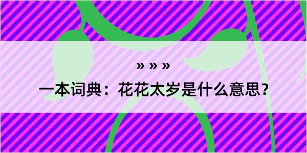 一本词典：花花太岁是什么意思？