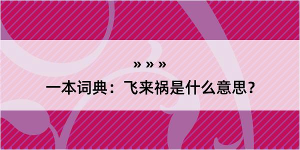 一本词典：飞来祸是什么意思？