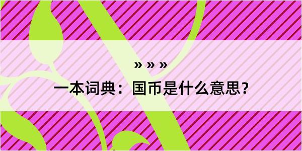 一本词典：国币是什么意思？