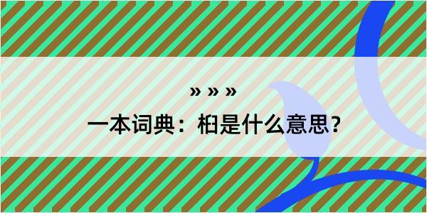 一本词典：桕是什么意思？