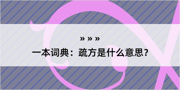 一本词典：疏方是什么意思？