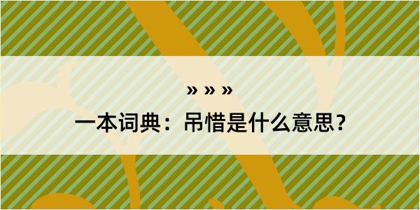 一本词典：吊惜是什么意思？