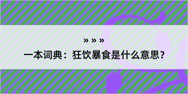 一本词典：狂饮暴食是什么意思？