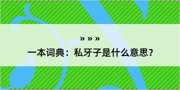 一本词典：私牙子是什么意思？