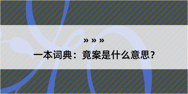 一本词典：竟案是什么意思？