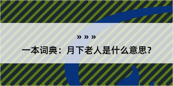 一本词典：月下老人是什么意思？