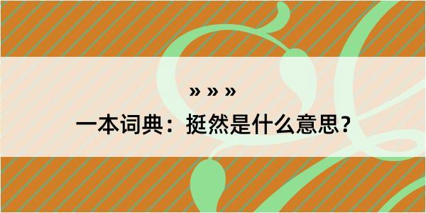 一本词典：挺然是什么意思？