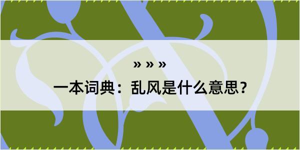 一本词典：乱风是什么意思？