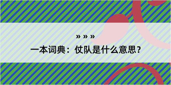 一本词典：仗队是什么意思？