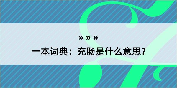 一本词典：充肠是什么意思？