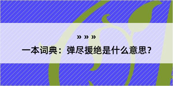 一本词典：弹尽援绝是什么意思？