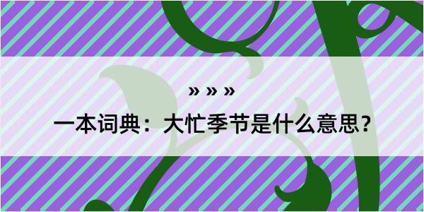 一本词典：大忙季节是什么意思？