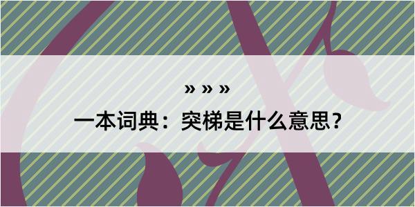 一本词典：突梯是什么意思？