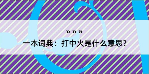 一本词典：打中火是什么意思？