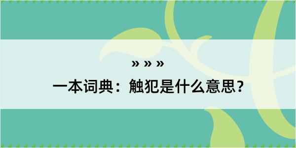 一本词典：触犯是什么意思？