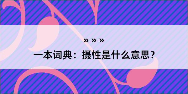 一本词典：摄性是什么意思？