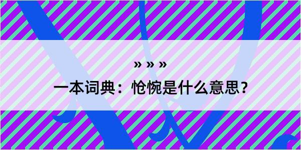 一本词典：怆惋是什么意思？