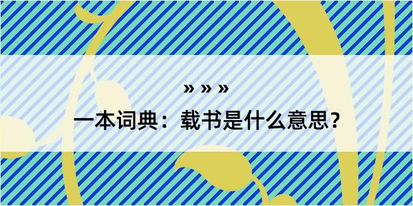 一本词典：载书是什么意思？