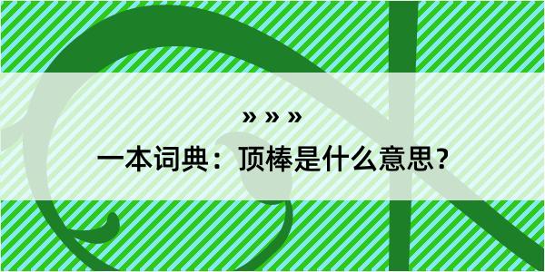 一本词典：顶棒是什么意思？