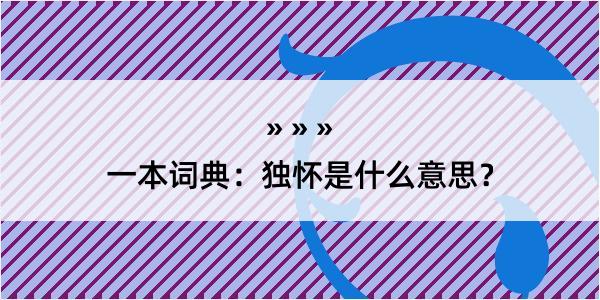 一本词典：独怀是什么意思？