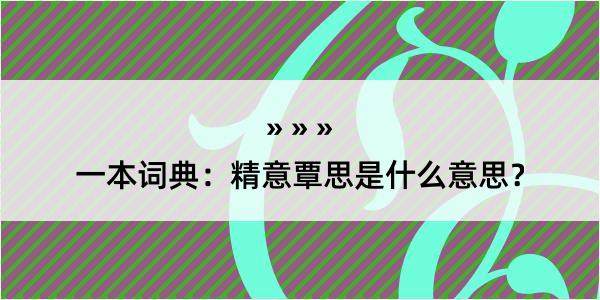 一本词典：精意覃思是什么意思？